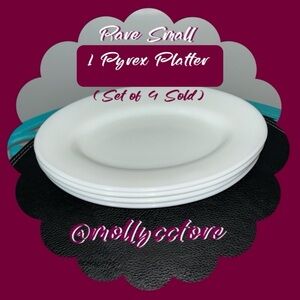 1 Platter Only 🌸 EUC Rare PYREX Brand Tableware by Corning, Small 91/2” Platter
